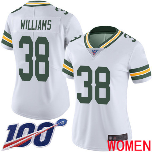 Green Bay Packers Limited White Women #38 Williams Tramon Road Jersey Nike NFL 100th Season Vapor Untouchable